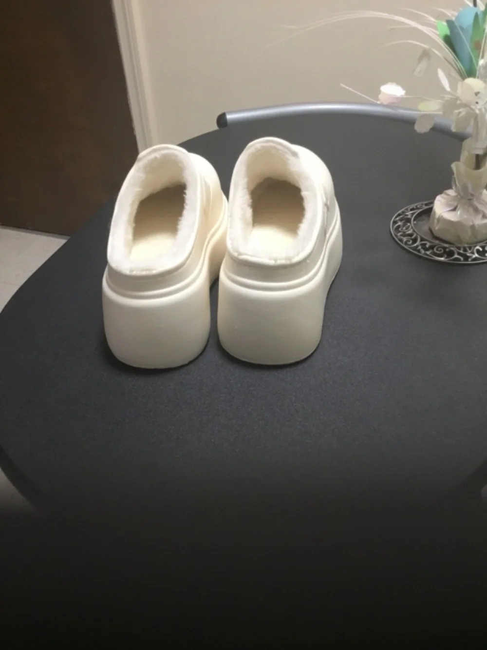Platform slip on fleece lined crocs